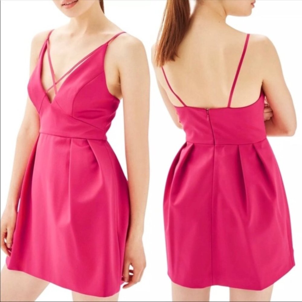 TopShop Cross Front Mini Prom-Style Dress